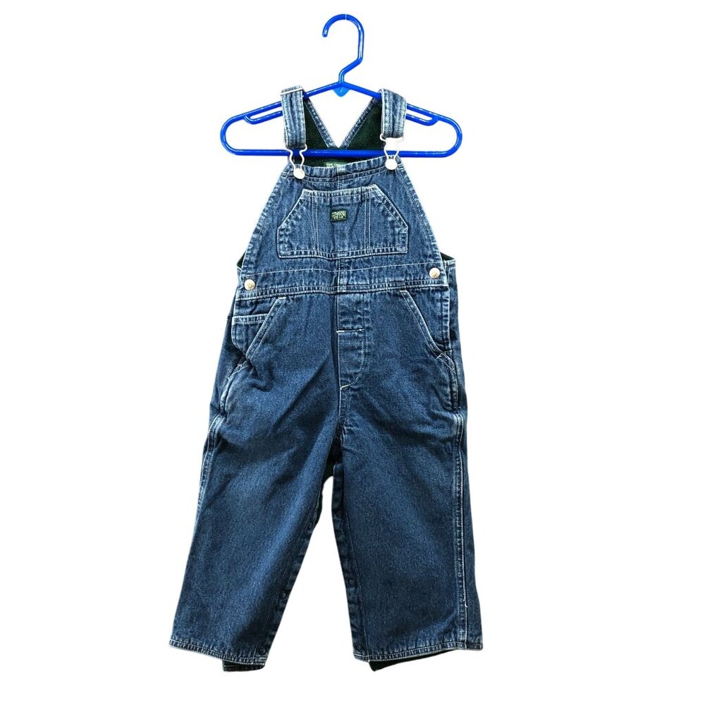 Vintage Children's Place 18M Denim Overalls Fleece Lined Winter Blue Relaxed